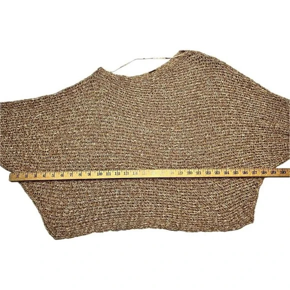 FREE PEOPLE Womens sz M Brown Knit Off Shoulder Sweater - Picture 4 of 7